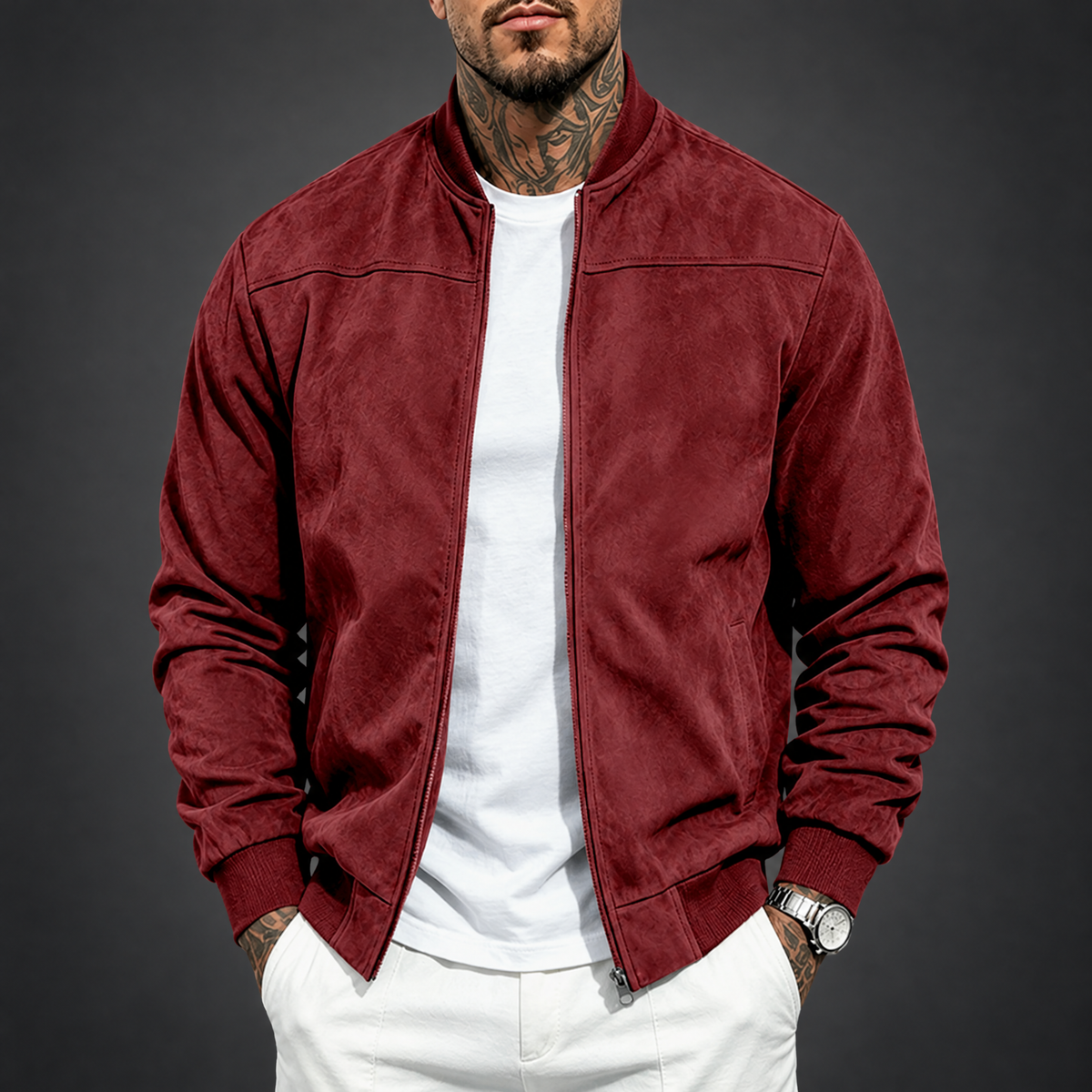 Varel | Bomber in Scamosciato Elegante