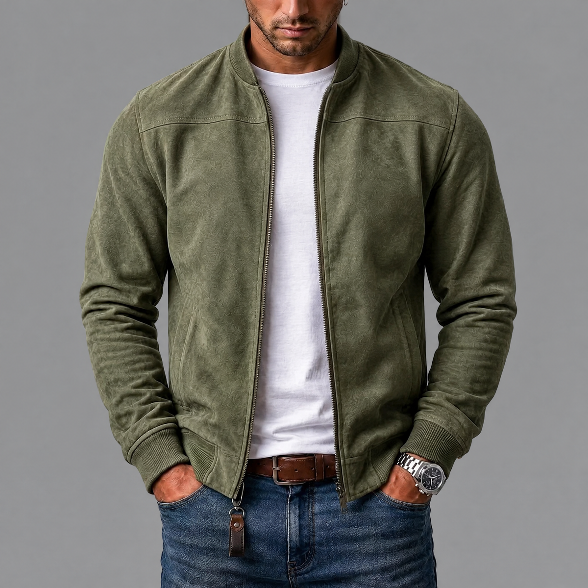 Varel | Bomber in Scamosciato Elegante