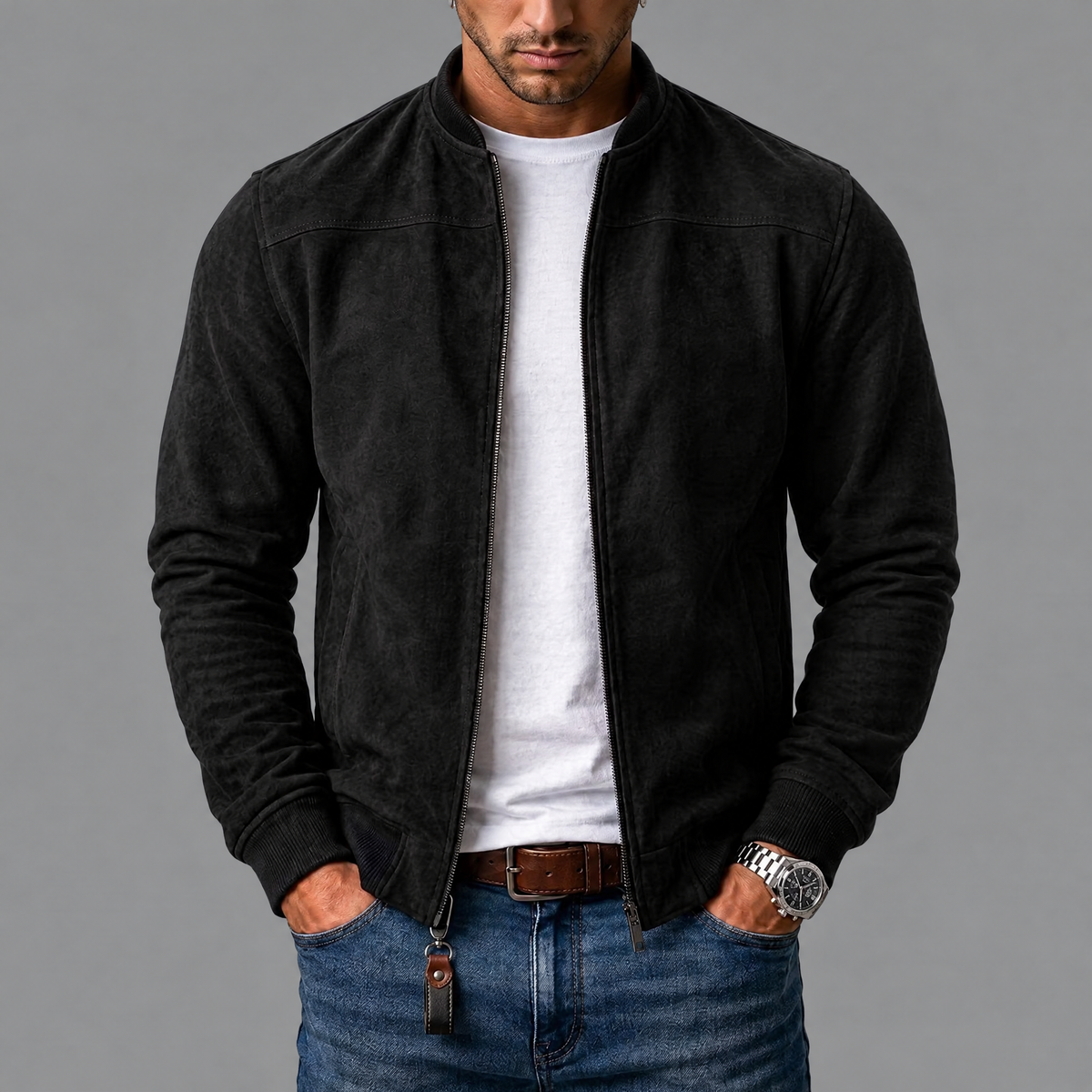 Varel | Bomber in Scamosciato Elegante