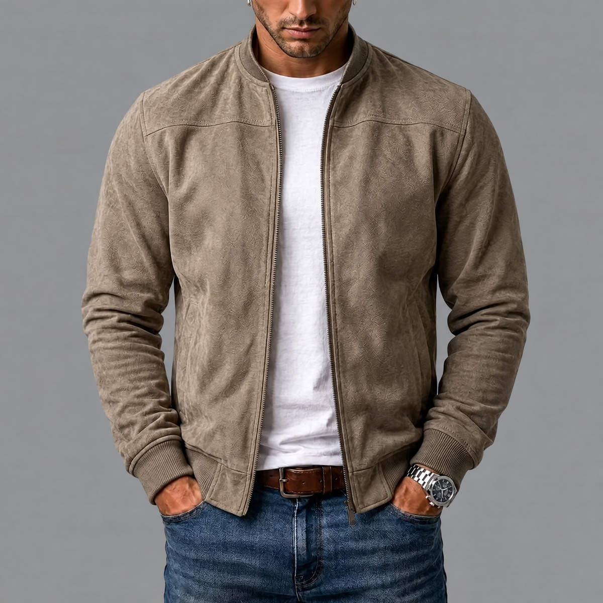 Varel | Bomber in Scamosciato Elegante