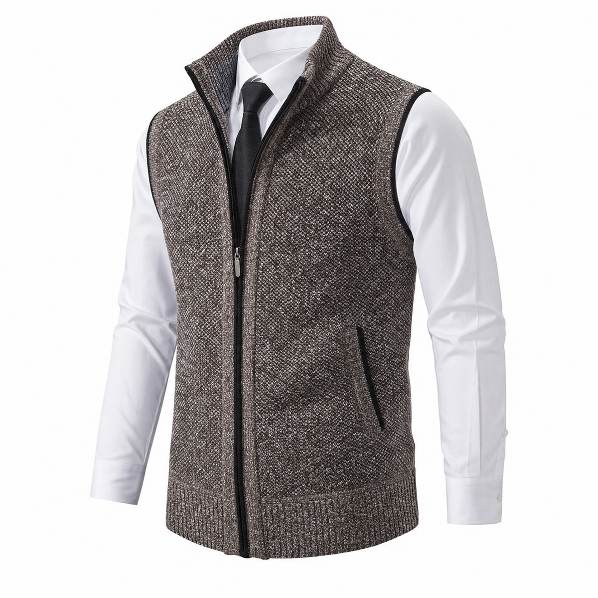 Ettore | Gilet In Maglia Con Zip Elegante