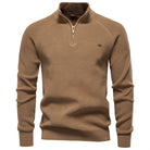 Corrado | Maglione Con Mezza Zip In Maglia Pregiata - Cammello