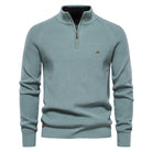 Corrado | Maglione Con Mezza Zip In Maglia Pregiata - Verde salvia