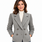 Costanza | Blazer Bicolore Con Maniche A Coste - Grigio