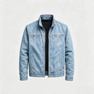 Tommaso | Giacca Da Campo Vintage Con Zip - Azzurro