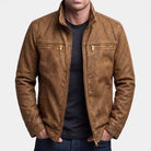 Tommaso | Giacca Da Campo Vintage Con Zip - Marrone